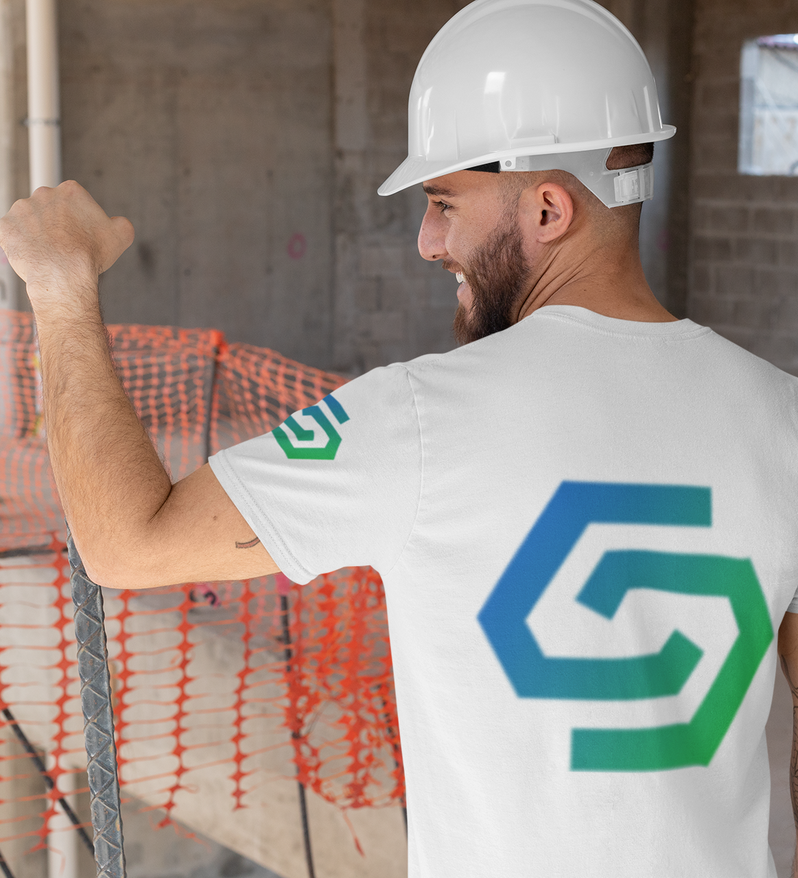Engineer on site wearing Grand Design branded clothing