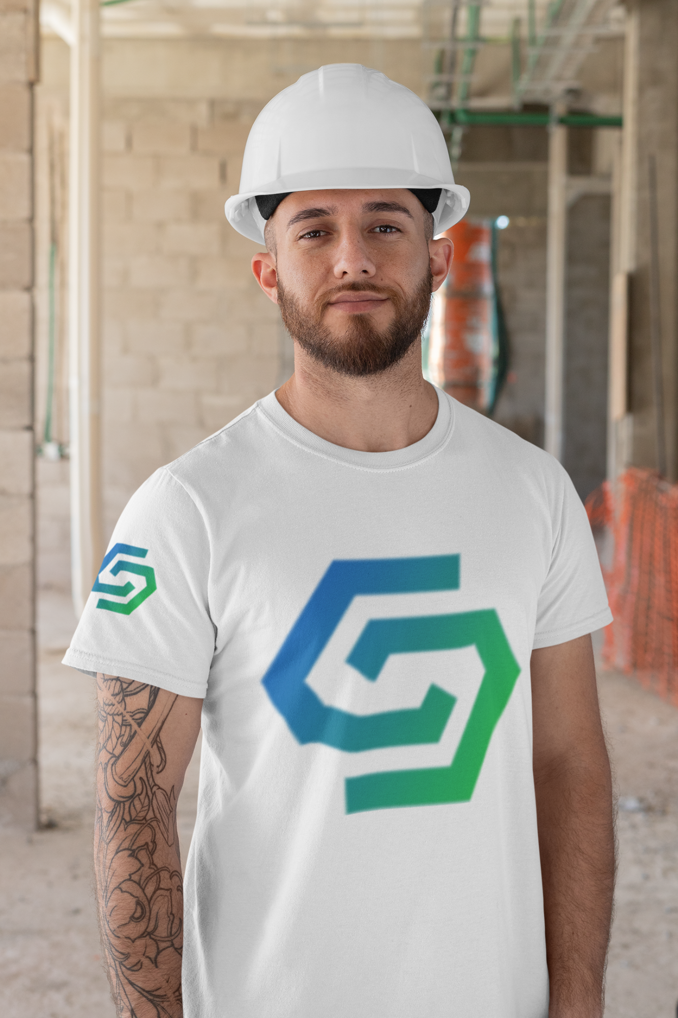Engineer on site wearing Grand Design branded clothing